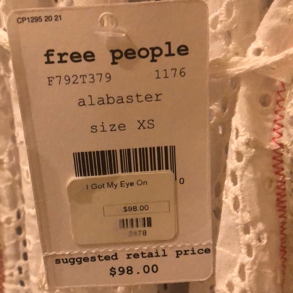 FREE PEOPLE LACE TAUPE TANK w/PINK STITCHING. - Picture 7 of 8